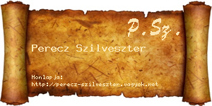 Perecz Szilveszter névjegykártya